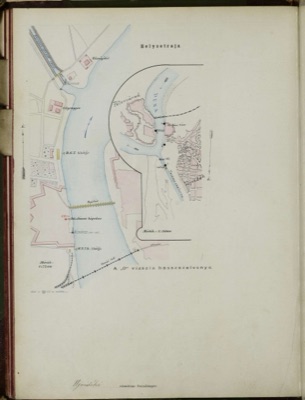 Novi Sad and Petrovaradin site map, Danube gauge register, dual scale, 1894–1895