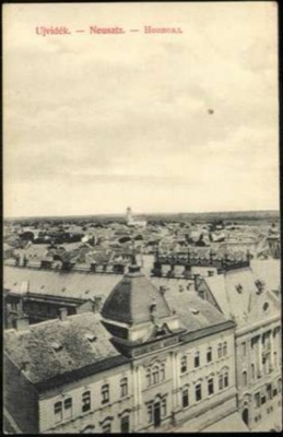 The river, seen past the Grand Hotel Mayer's dome, Novi Sad, 1896–1918