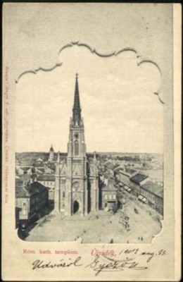 The Roman Catholic Church From Above, a Cut-out Frame, 1902, Name of Mary Church, Novi Sad