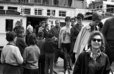 Passengers by the Steamer at Novi Sad, 1965, Danube Quay