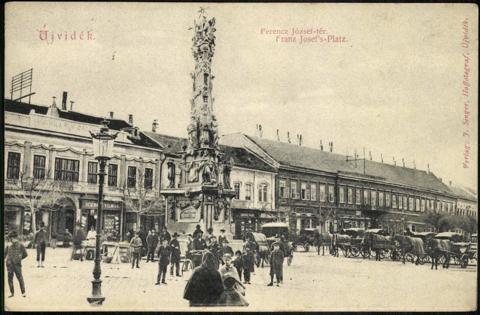 Пијачна кола поређана дуж Трга Фрање Јосифа, Трг слободе, Нови Сад, 1896–1918