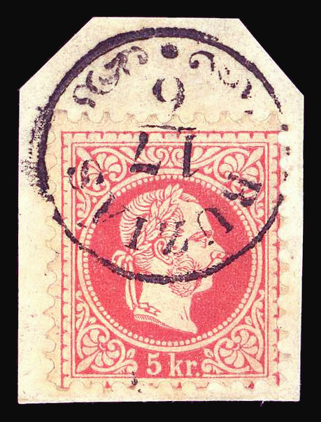 Five-kreuzer stamp of the 1867 issue, Novi Sad