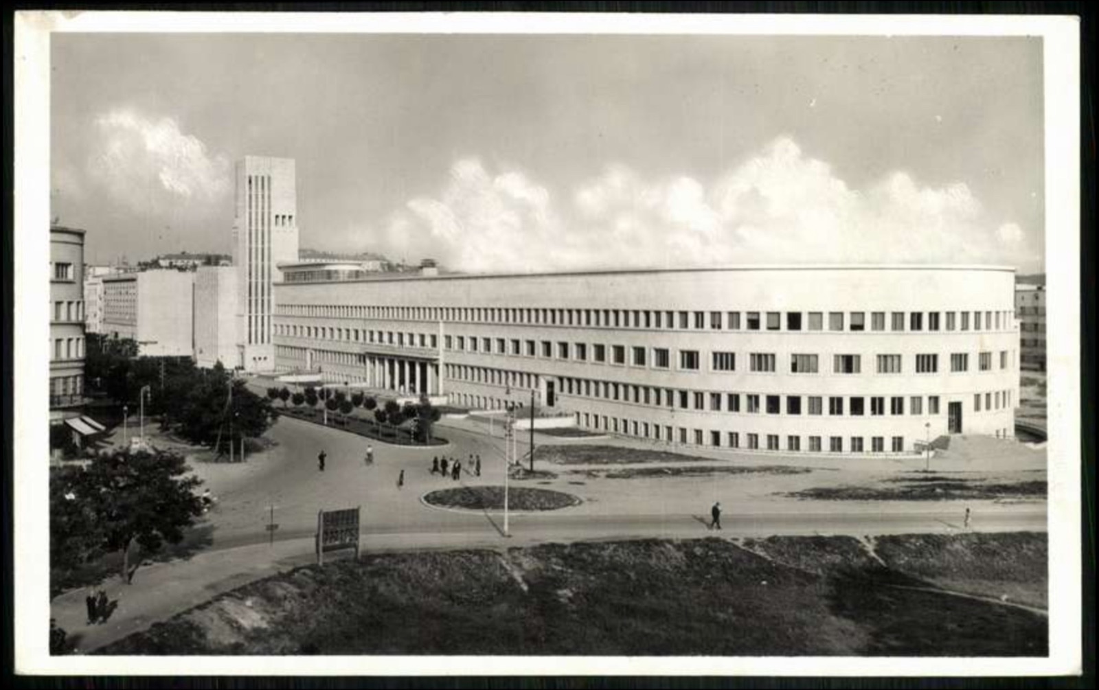 The Administrative Palace, Newly Planted Trees Along the Drive, Banovina Palace, Novi Sad, 1919–1941