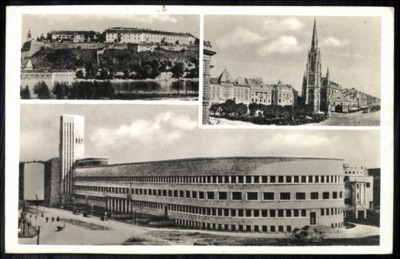 Three Views: Petrovaradin Fortress, a Spire and a Modern Tower, Banovina Palace, Novi Sad, by September 1941