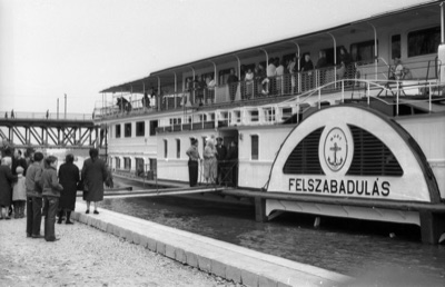 The Steamer Felszabadulas Moored at Novi Sad, 1965, Danube Quay