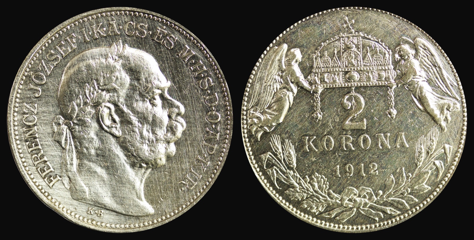 Серебряные две кроны Венгерского королевства, 1912, Нови-Сад