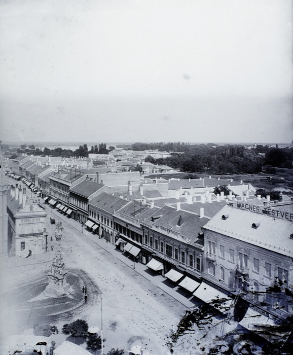 Kossuth Lajos Street from the Town Hall tower, Zmaj Jovina Street, Novi Sad, 1904