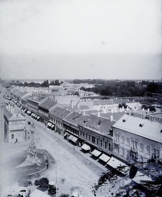 The street under snow, Zmaj Jovina Street, Novi Sad, 1904