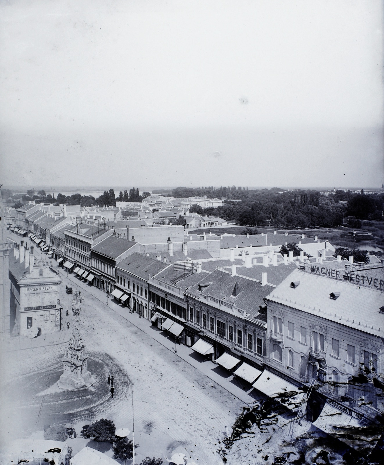 Kossuth Lajos Street from the Town Hall tower, Zmaj Jovina Street, Novi Sad, 1904
