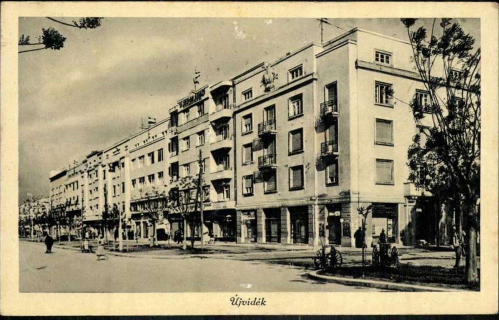 Apartment Row With Cannon Barrels on the Traffic Island, 1942, Queen Mary Boulevard, Novi Sad