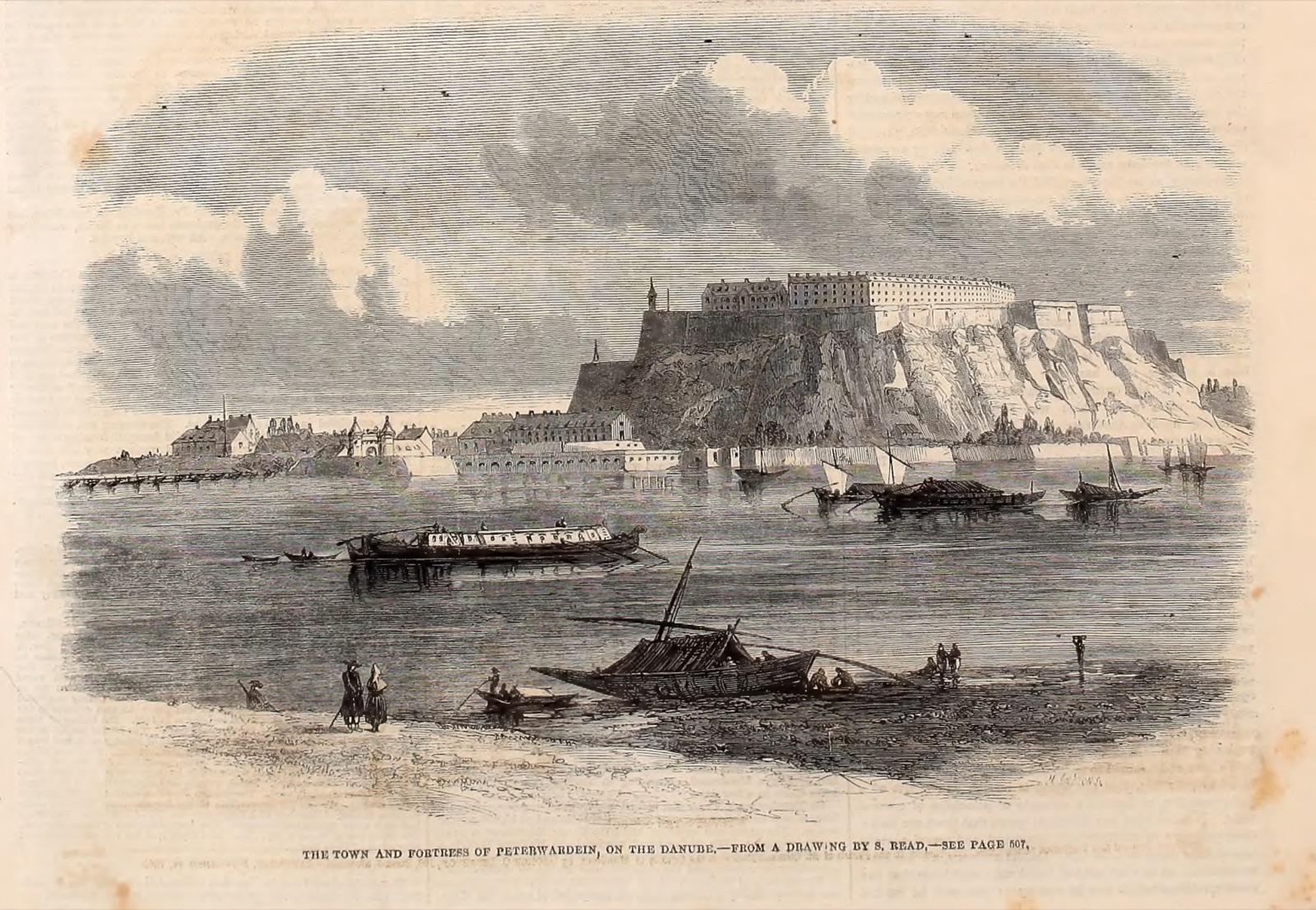 The Town and Fortress of Peterwardein, on the Danube, by Samuel Read, Petrovaradin Fortress, 1 December 1860
