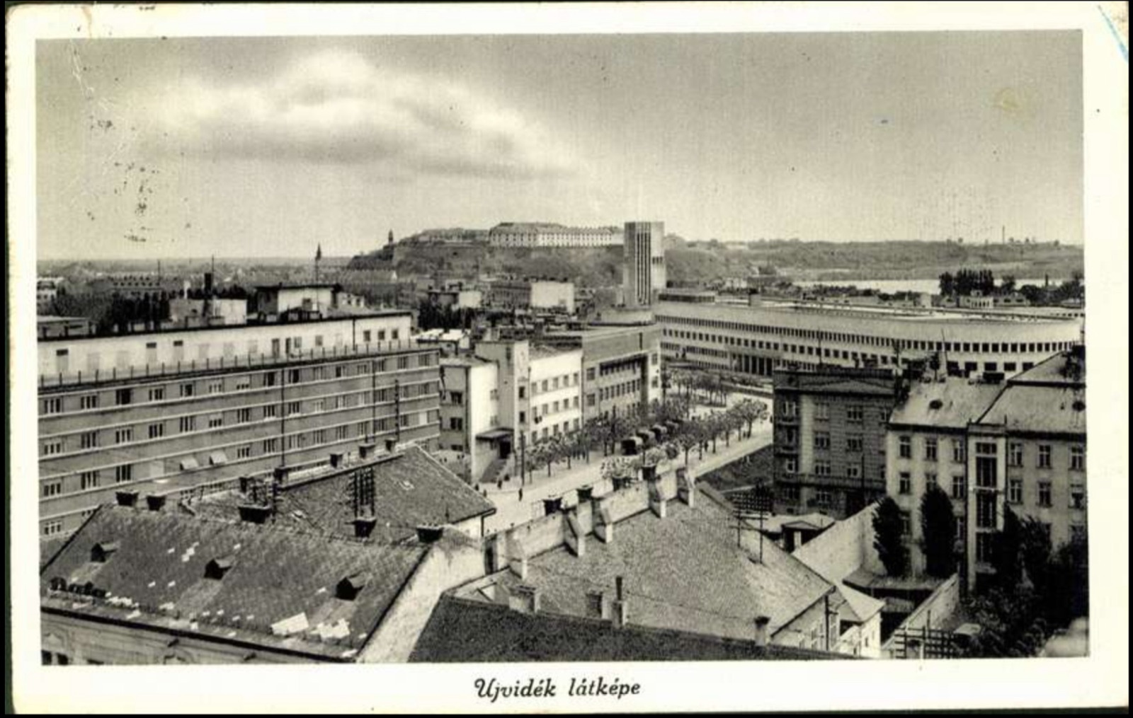 Rooftops with the Administrative Palace and the fortress beyond, Banovina Palace, Novi Sad, by August 1941