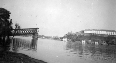 The Railway Bridge's Last Standing Span, Petrovaradin, 1941, Franz Josef Bridge, Novi Sad