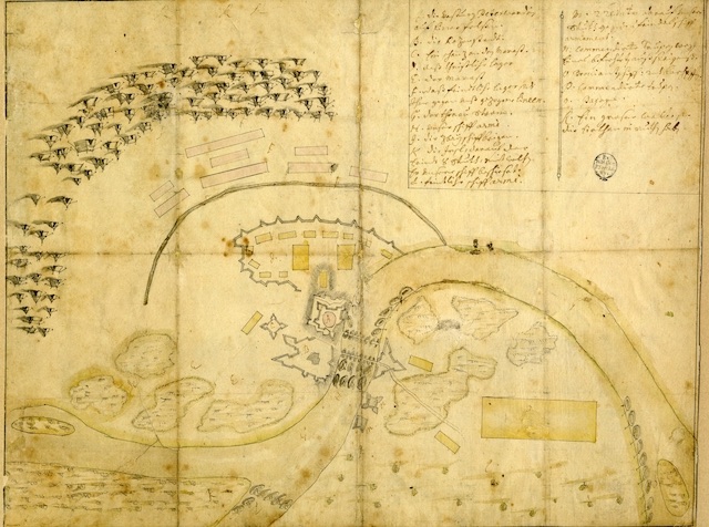 Manuscript plan of the 1716 battle at Petrovaradin, Vezirac