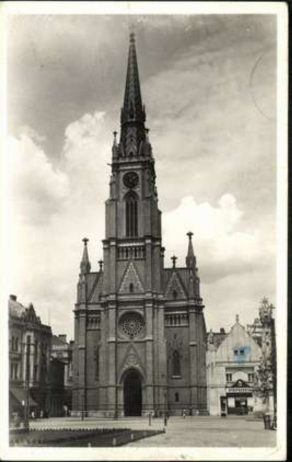 The Roman Catholic Church's Facade, a Shopfront Alongside, 1942, Name of Mary Church, Novi Sad
