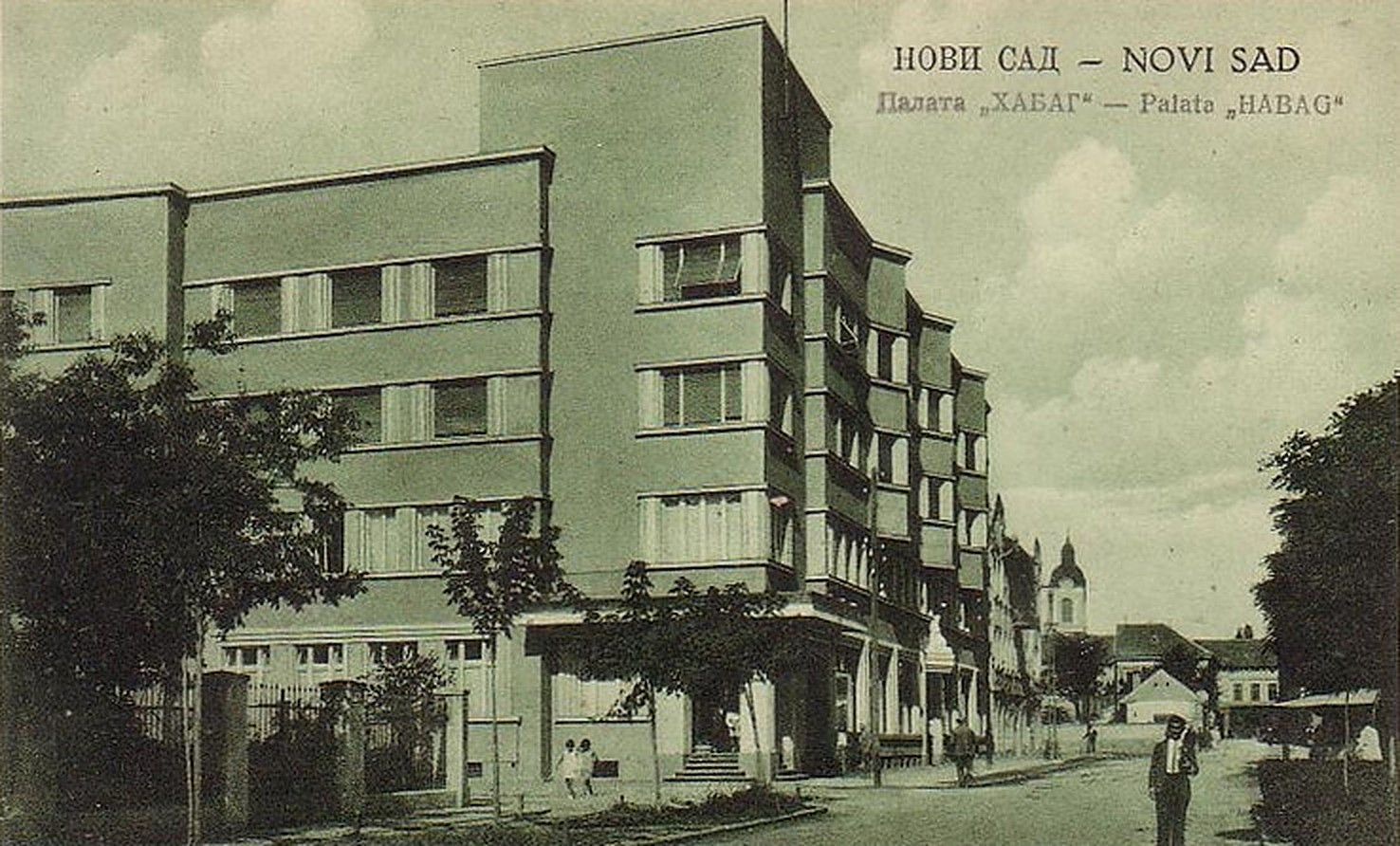 A green card of the corner block, Habag Palace, Novi Sad, 1930–1939