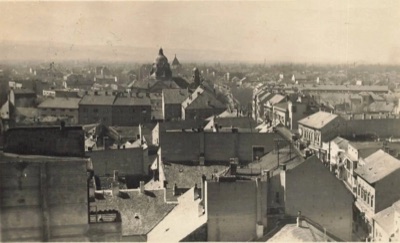 Rooftops toward the synagogue, Novi Sad, 1918-1941