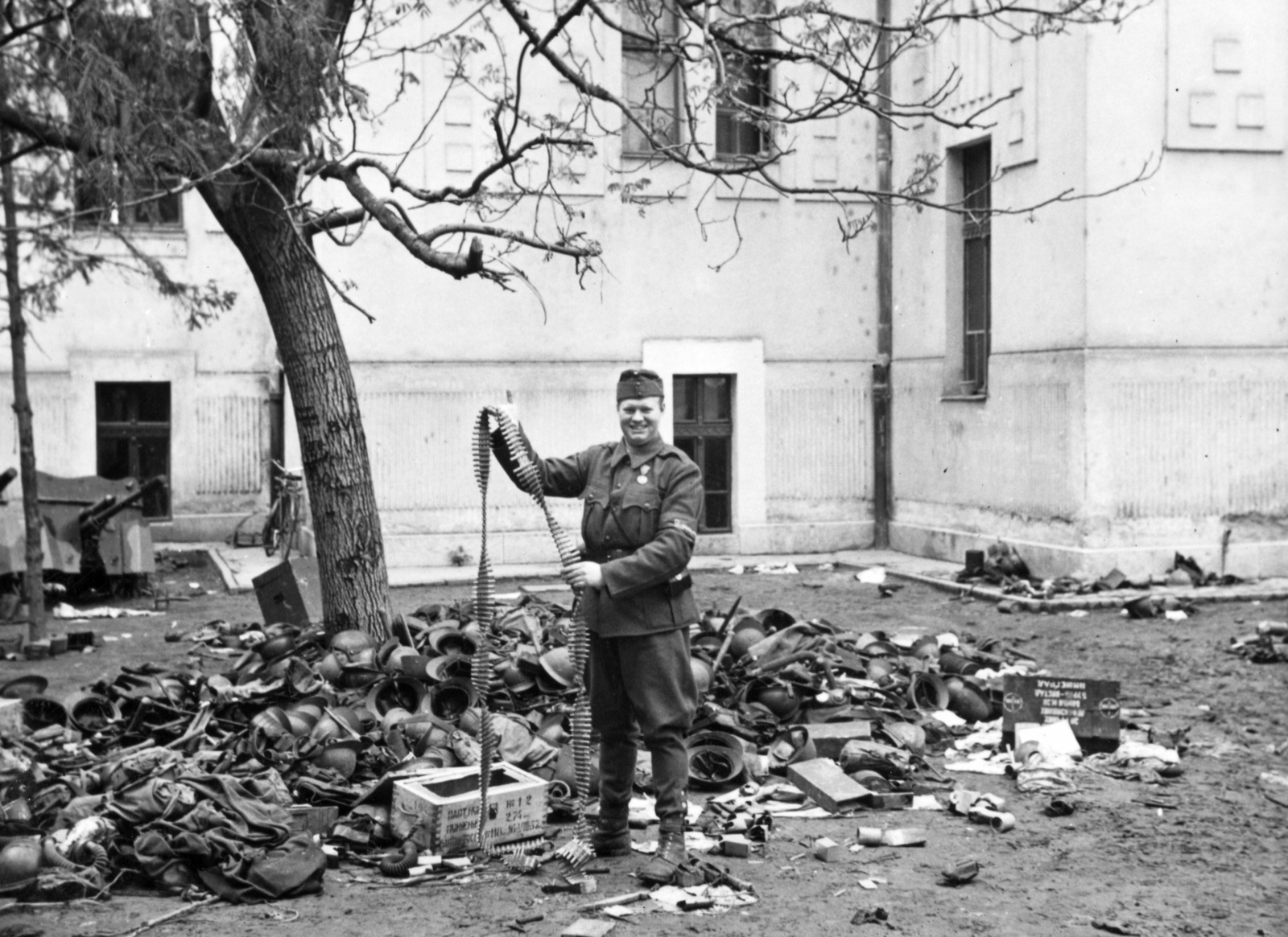 A Soldier With Captured Ammunition Belts, Novi Sad, 1941