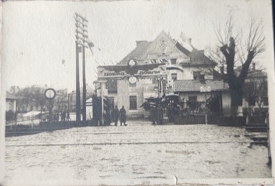 A welcome arch of flags and greenery, Novi Sad Airfield, around 1930
