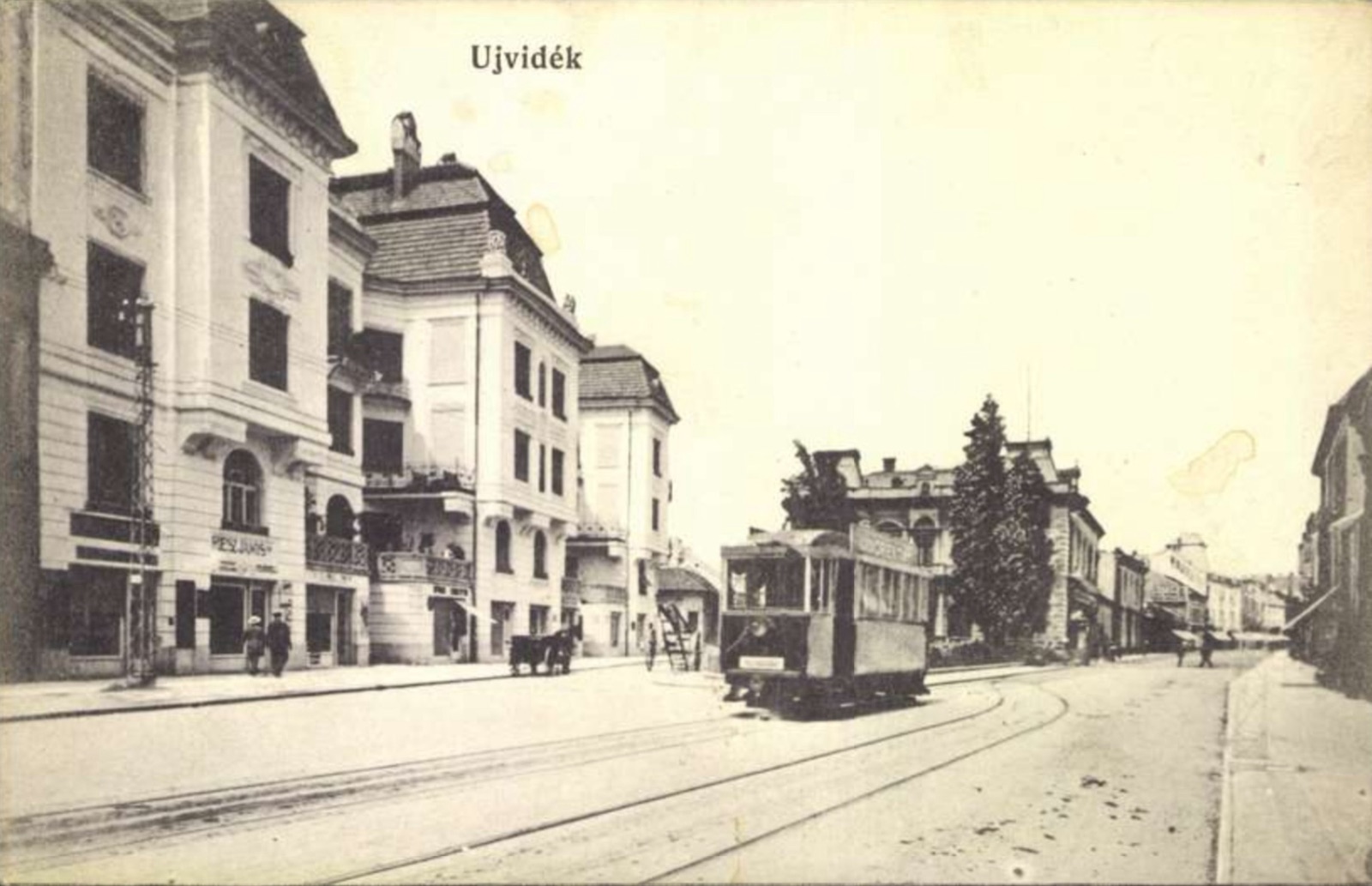Restaurant Corner and a Tram Down the Street, 1915, Post Office, Novi Sad