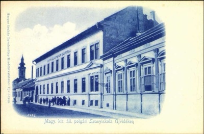 The State Civic Girls' School, printed in blue, Novi Sad, 1896-1918
