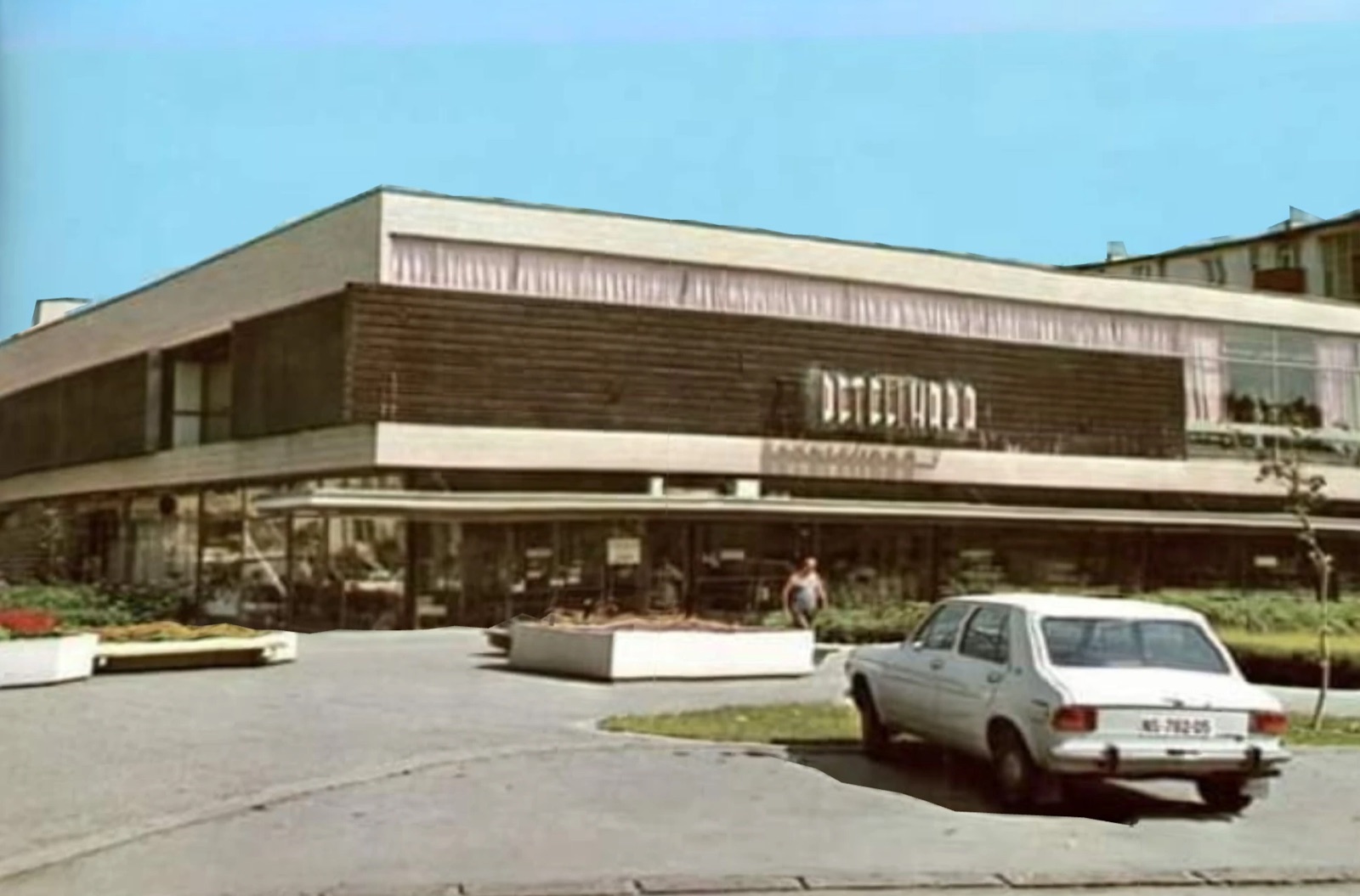 The department store at Detelinara, Novi Sad, about 1968–1980
