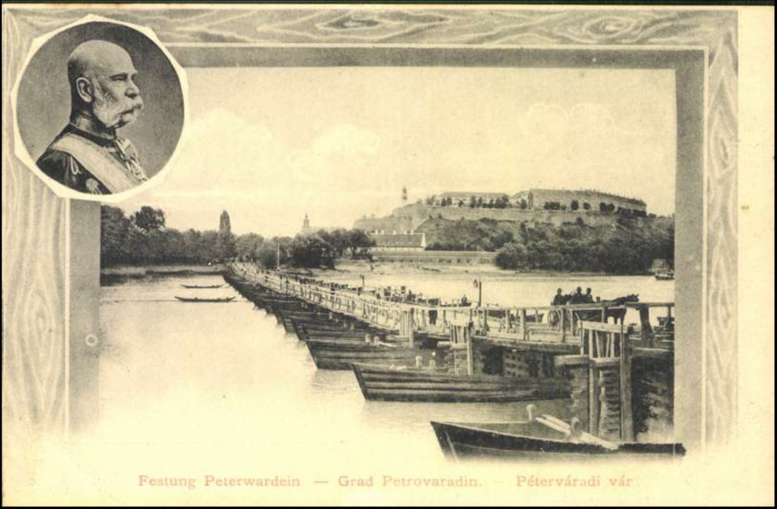 Crowds on the Pontoon Bridge to Petrovaradin, Franz Joseph Inset, Novi Sad, 1896–1918