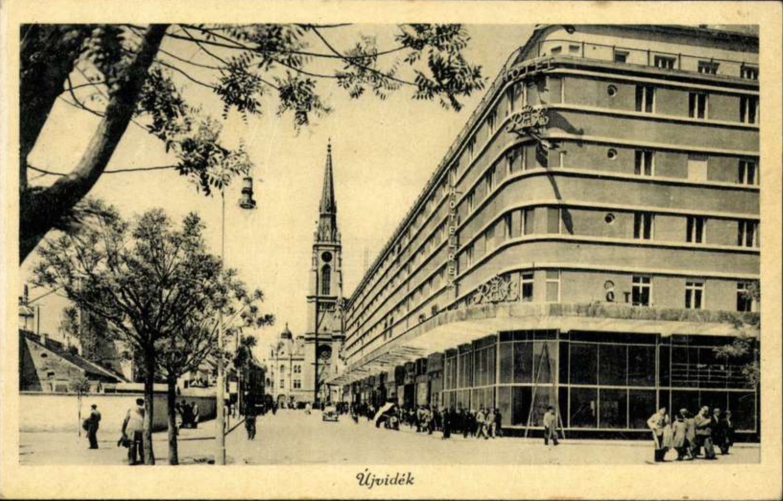 Novi Sad, Tram Rails Toward the Cathedral Spire, The Tanurdžić Palace, 1941