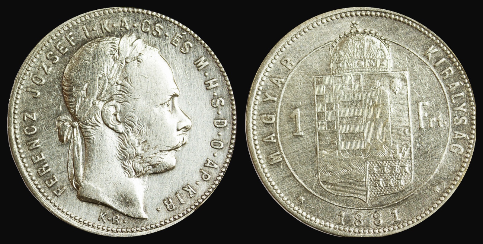 Silberner Forint des Königreichs Ungarn, 1881, Neusatz