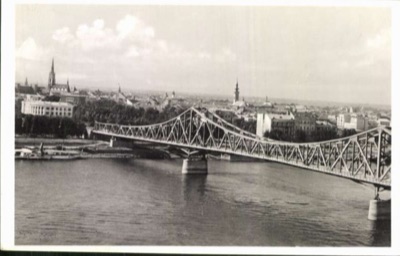 Novi Sad, the Prince Tomislav Bridge and the Town Skyline, 1942