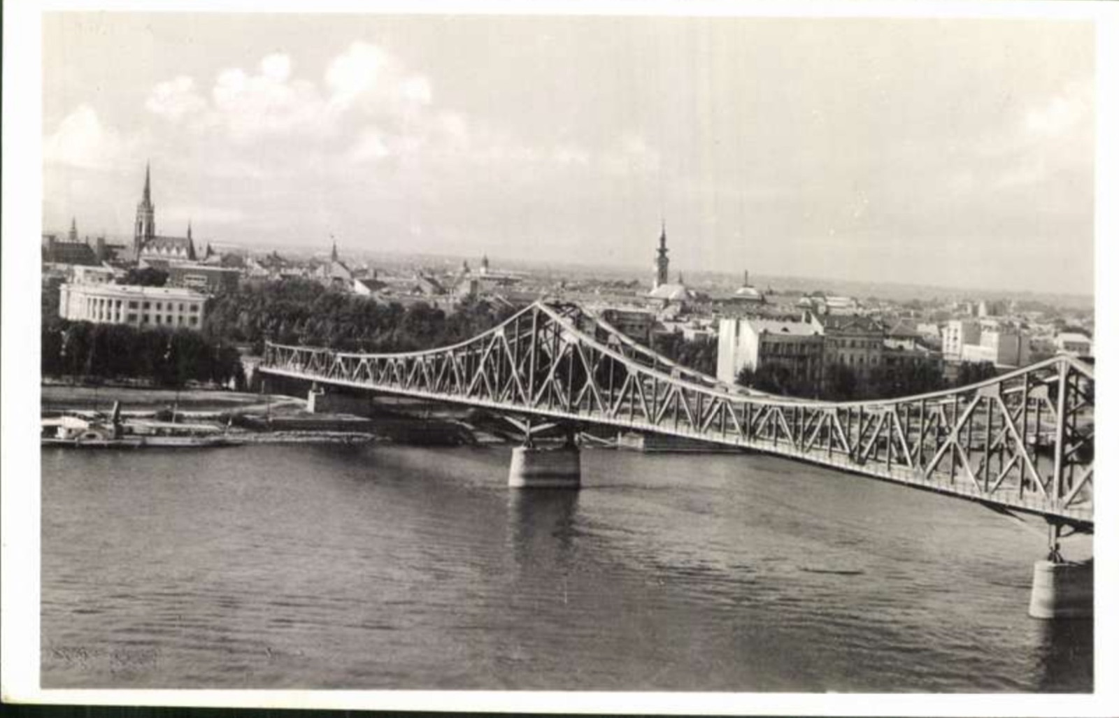 Novi Sad, the Prince Tomislav Bridge and the Town Skyline, 1942