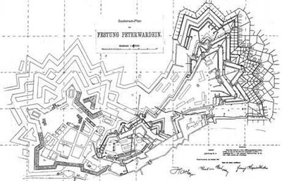 Map of the fortress, Petrovaradin Fortress, Novi Sad, Habsburg period