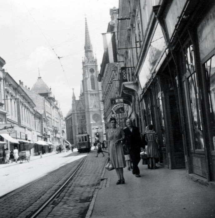 Rákóczi Ferenc Street Toward the Cathedral, Novi Sad, 1941, Jewish Street