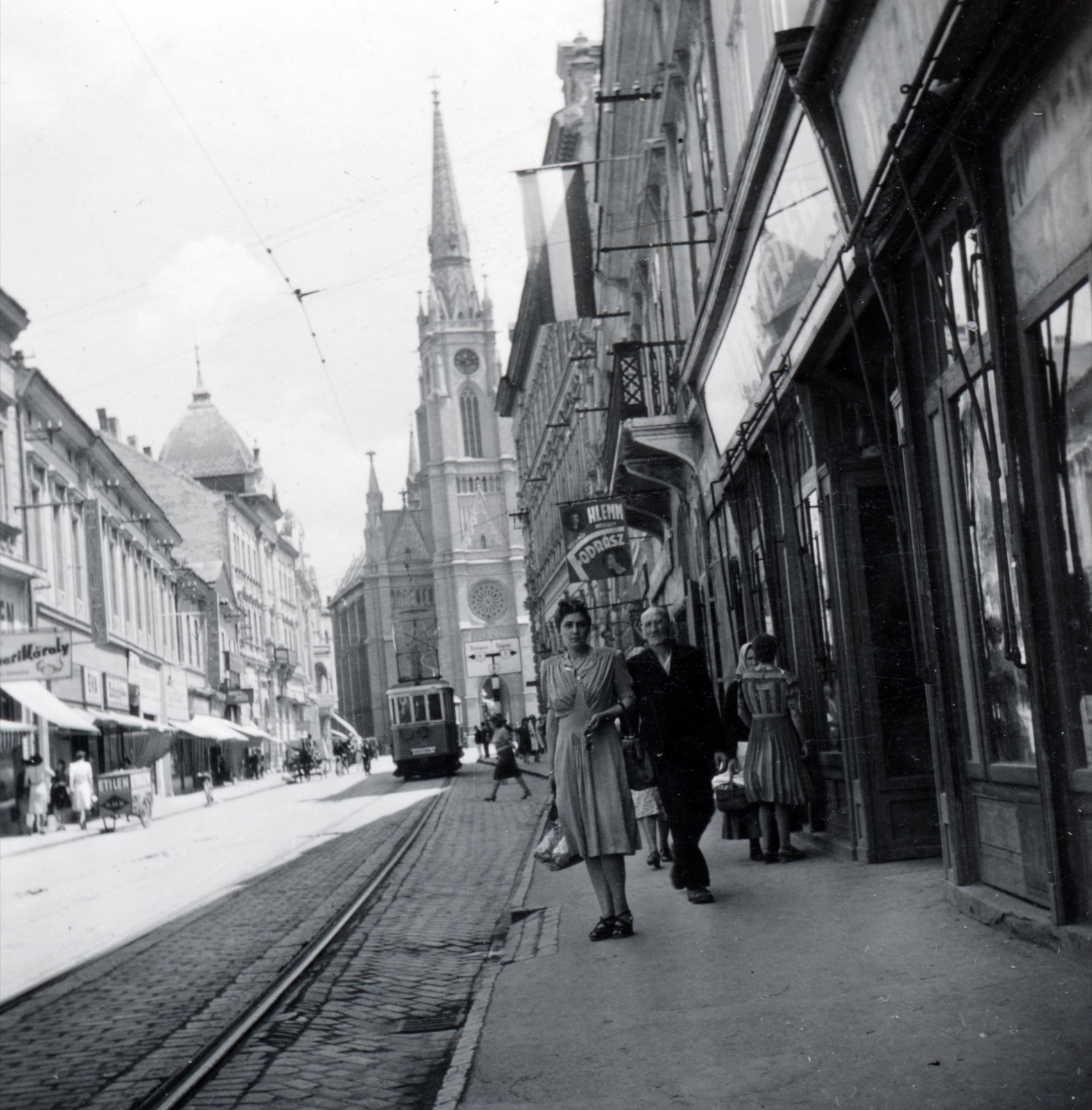Rákóczi Ferenc Street Toward the Cathedral, Novi Sad, 1941, Jewish Street