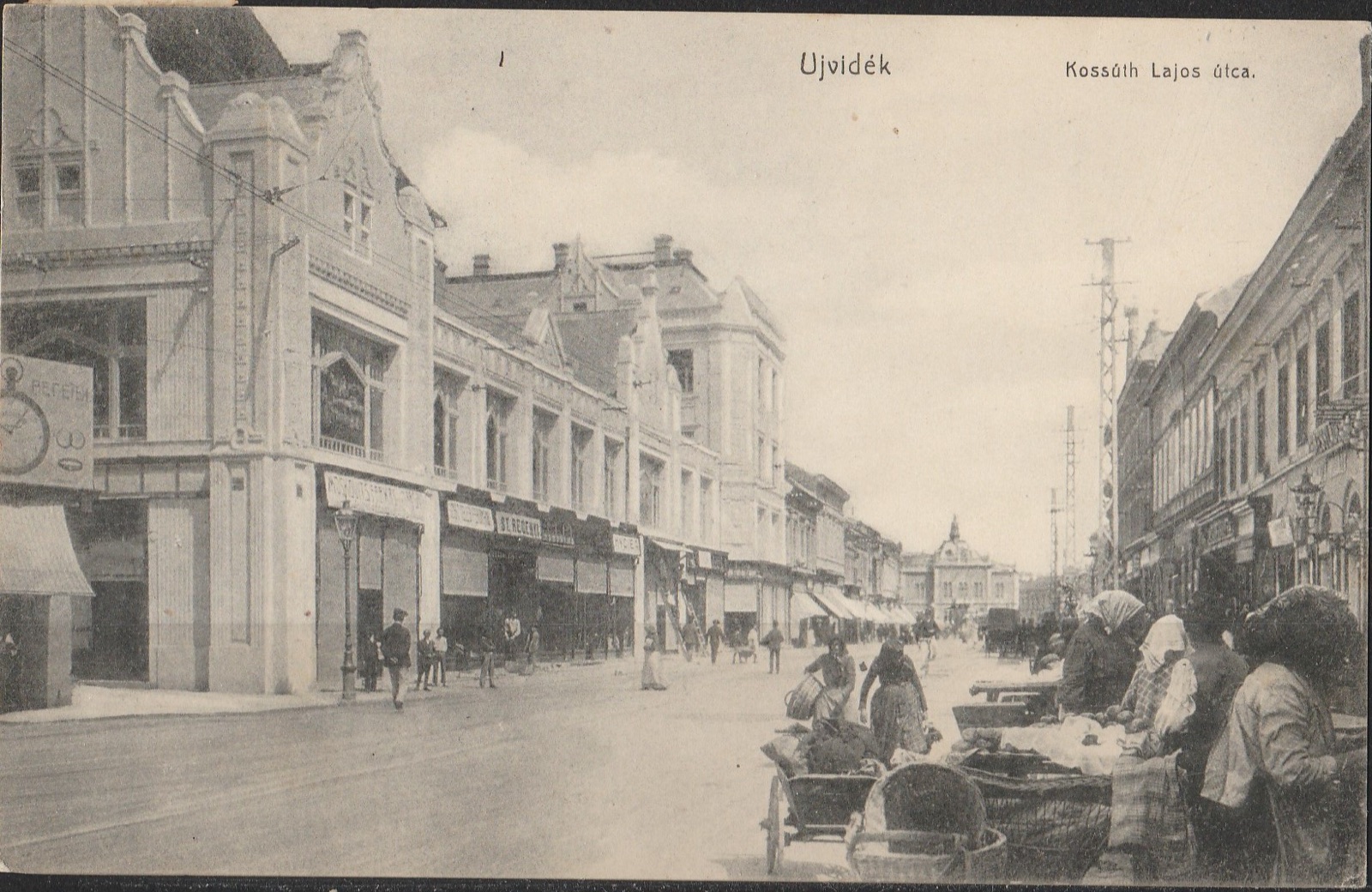 Market baskets on Kossuth Lajos Street, Zmaj Jovina Street, Novi Sad, around 1913