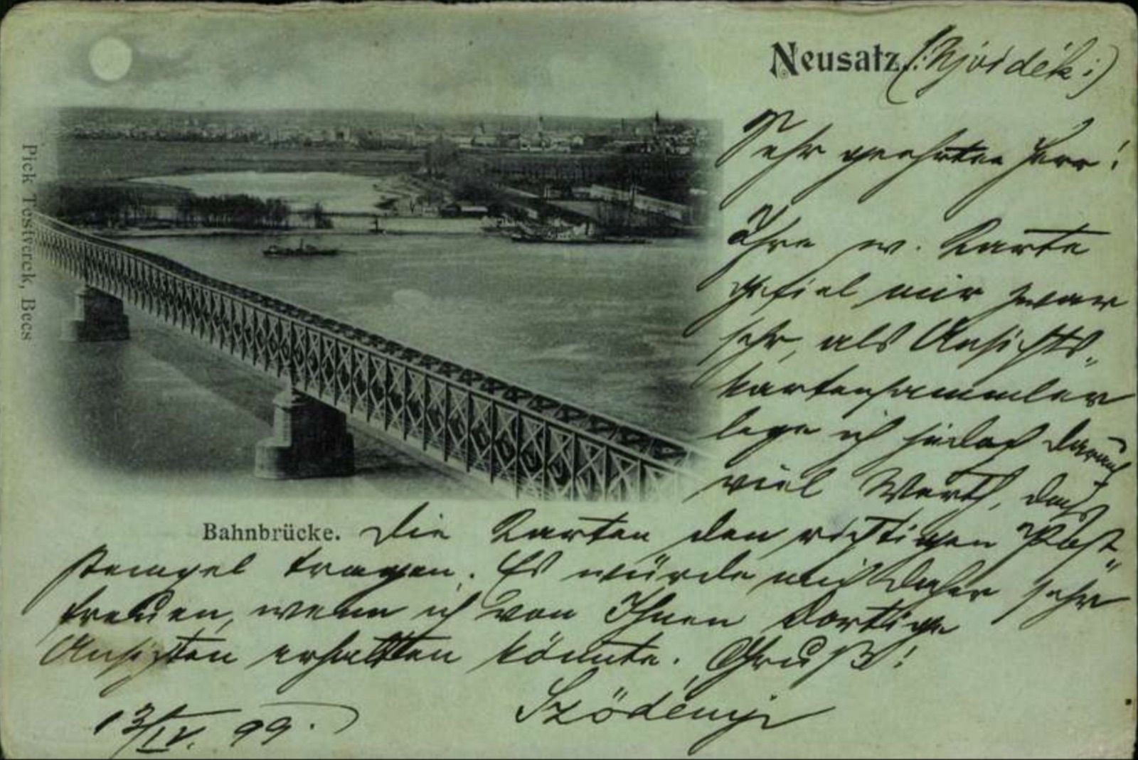 The Railway Bridge, Novi Sad, 1899, Franz Josef Bridge