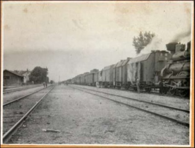 A Military Bath Train at Petrovaradin, the Locomotive in Full View, Novi Sad, 1917