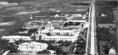 The hospital and the Calvary from the air, City Public Hospital, Novi Sad, 1926