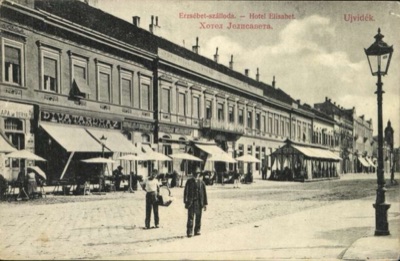 The Elizabeth Hotel, with its Cyrillic name, Hotel Queen Mary, Novi Sad, 1919–1941