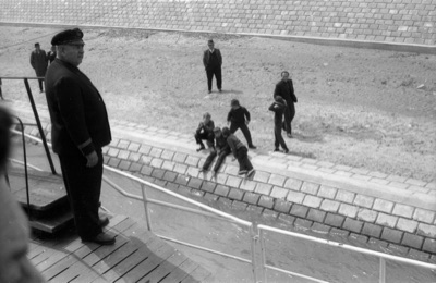 Boys at the Water's Edge, Novi Sad Quay, 1965, Danube Quay