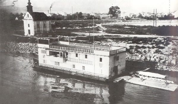 The Floating Swimming Club House, Swimming School Baths, Novi Sad, 1900s