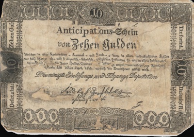 Ten-gulden anticipation note, Vienna, 1813, Novi Sad