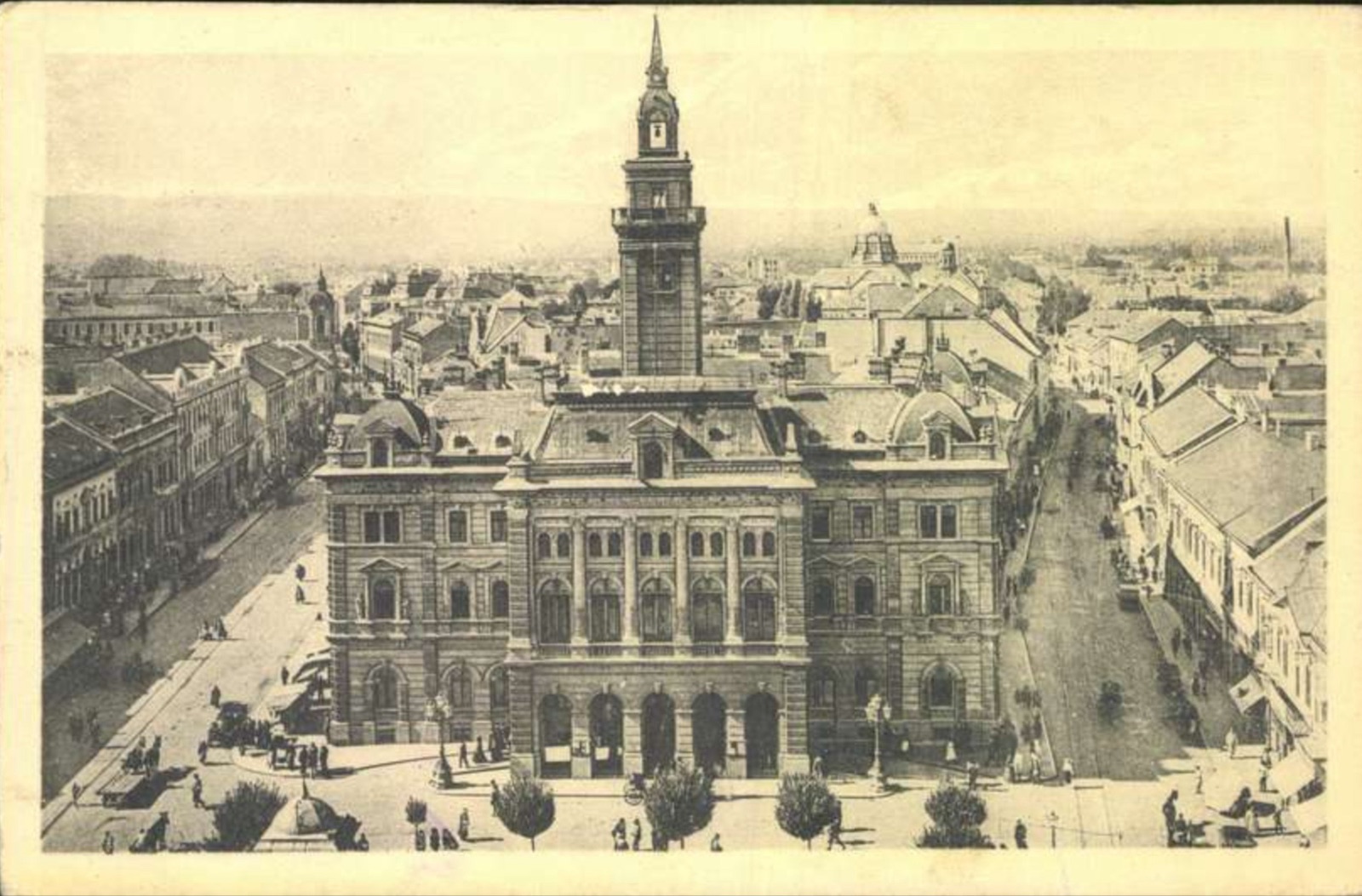 View of Novi Sad and the city hall, Town Hall, 1919–1941
