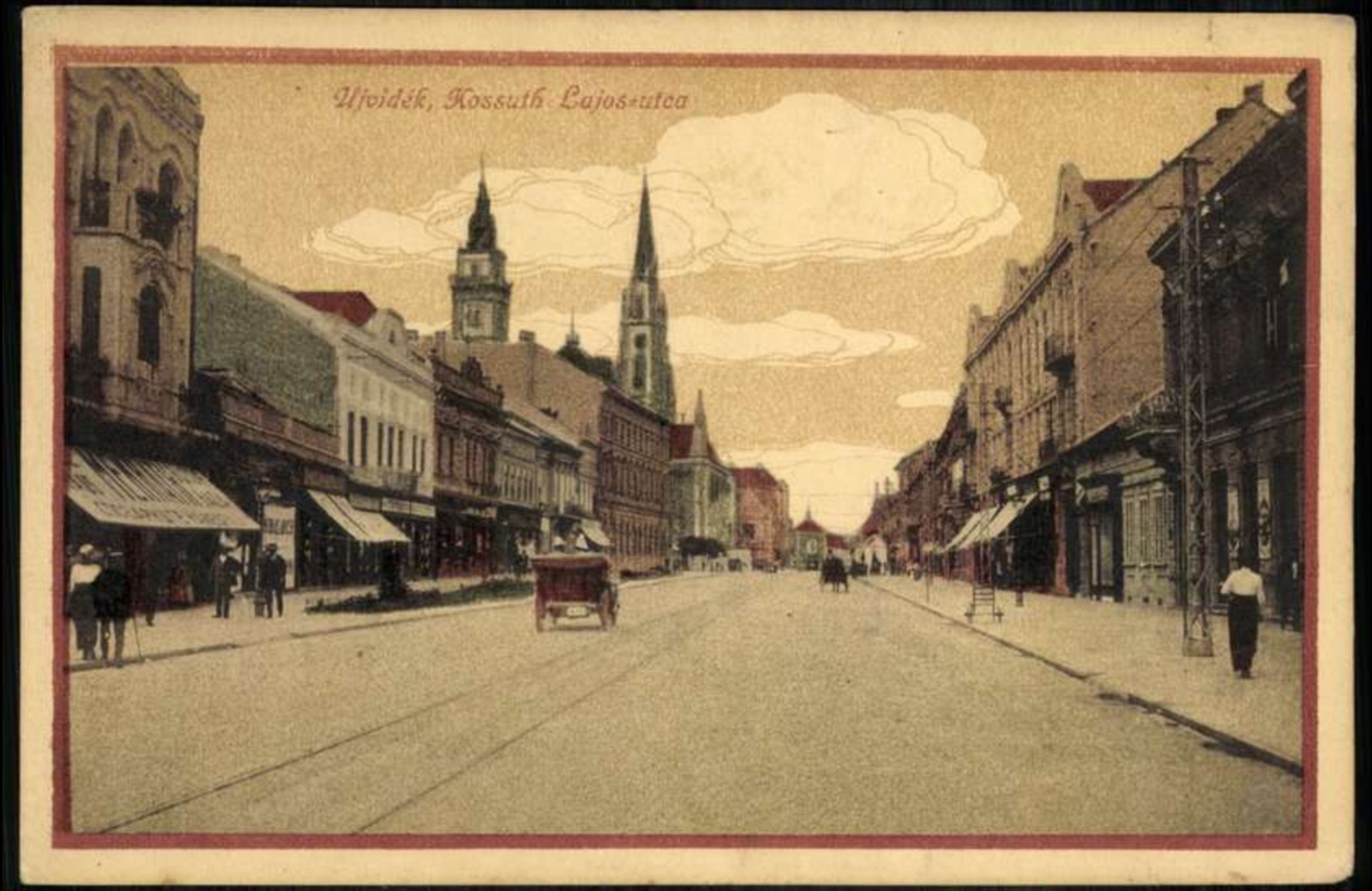 Улица Kossuth Лајос, тројезични натпис радње Menrath, Улица краља Александра, Нови Сад, до маја 1918.