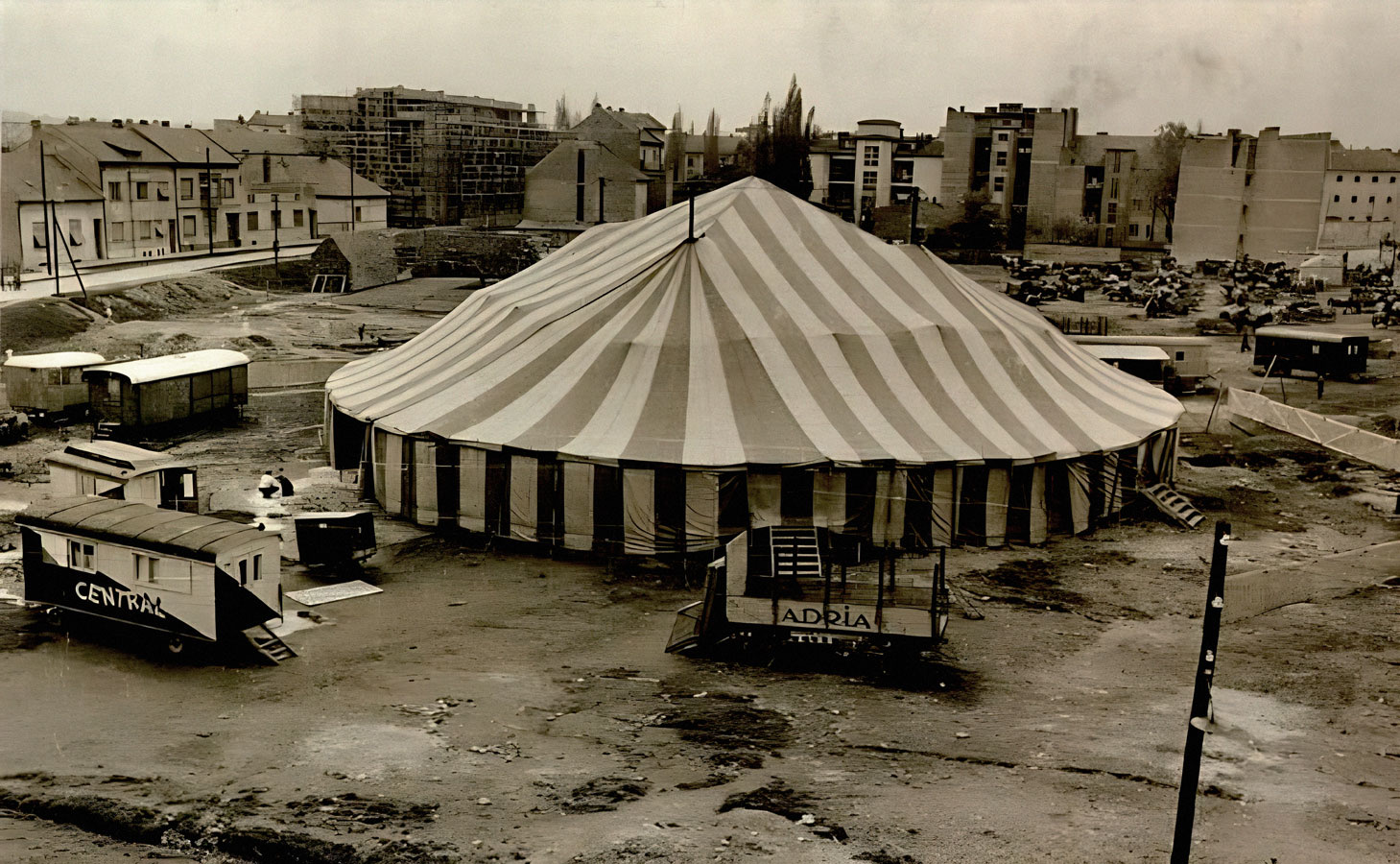 ADRIA circus in Podbara, Novi Sad, 1955–1965