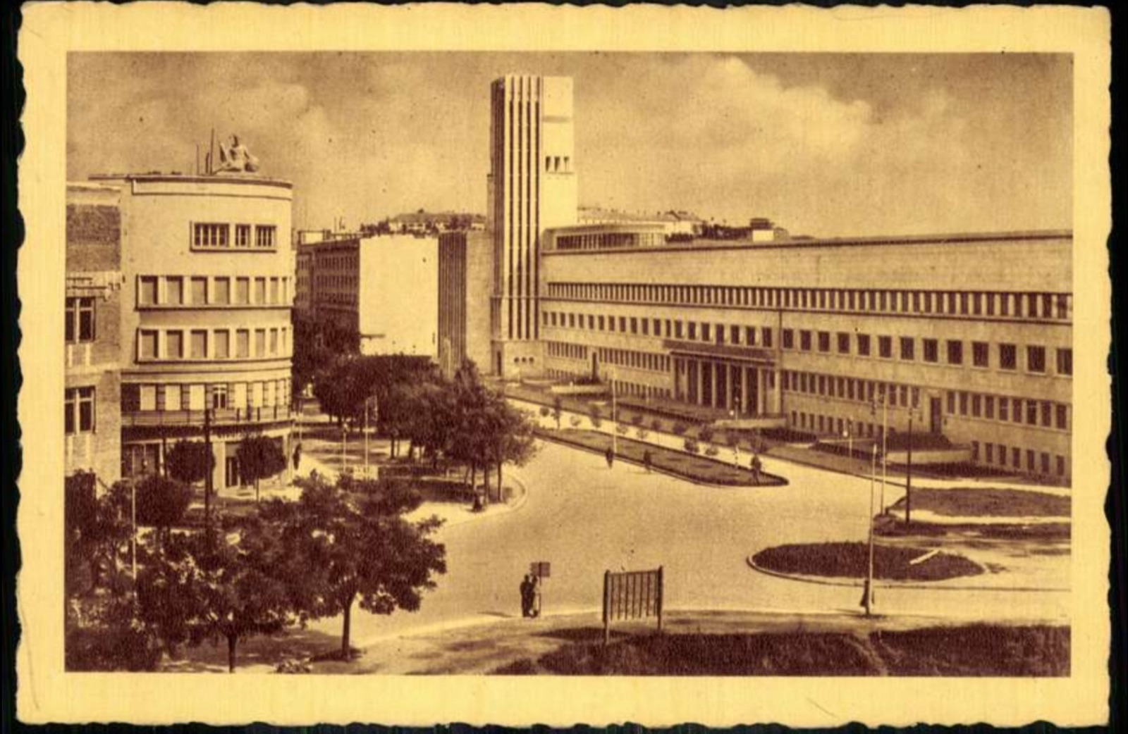 The Banovina Palace, Novi Sad, with Its Tower and Statued Neighbor, 1941–1945