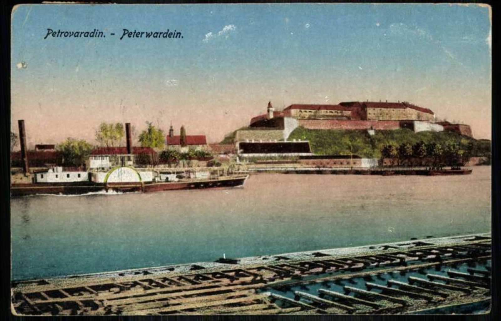 A Paddle Steamer Before Petrovaradin Fortress, 1918