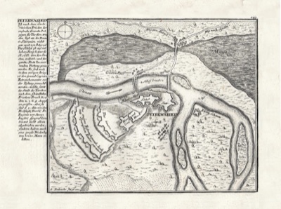 A bird's-eye map with its description, Petrovaradin Fortress, early eighteenth century