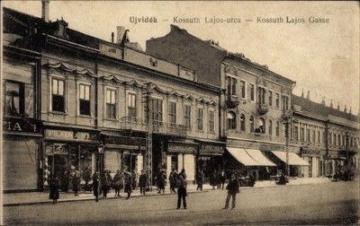 The long row of shopfronts, Zmaj Jovina Street, Novi Sad, 1914