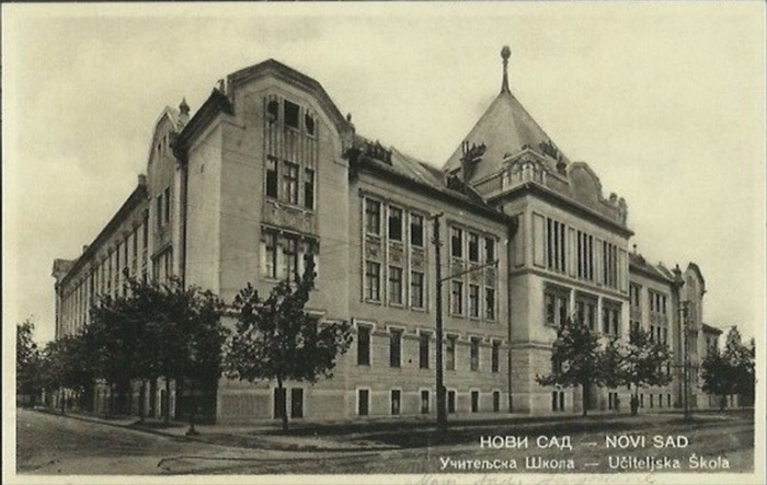 The card that names the school, Teachers' School, Novi Sad, 1919–1941